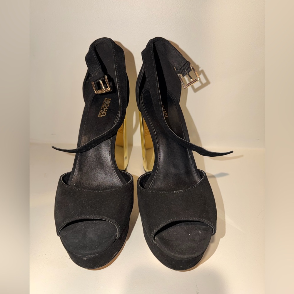 Michael Kors Black and Gold Women's Heels